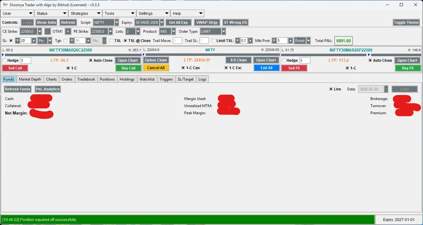 Funds and Margin Details