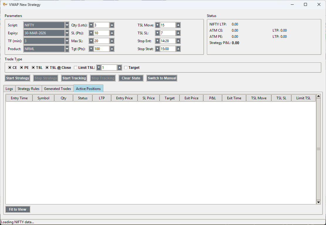 VWAP Strategy Configuration